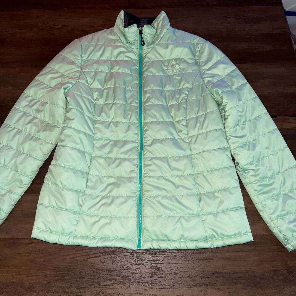 Gerry Women's Quilted Puffer Winter Jacket Seafoam Green Size Large SG9431